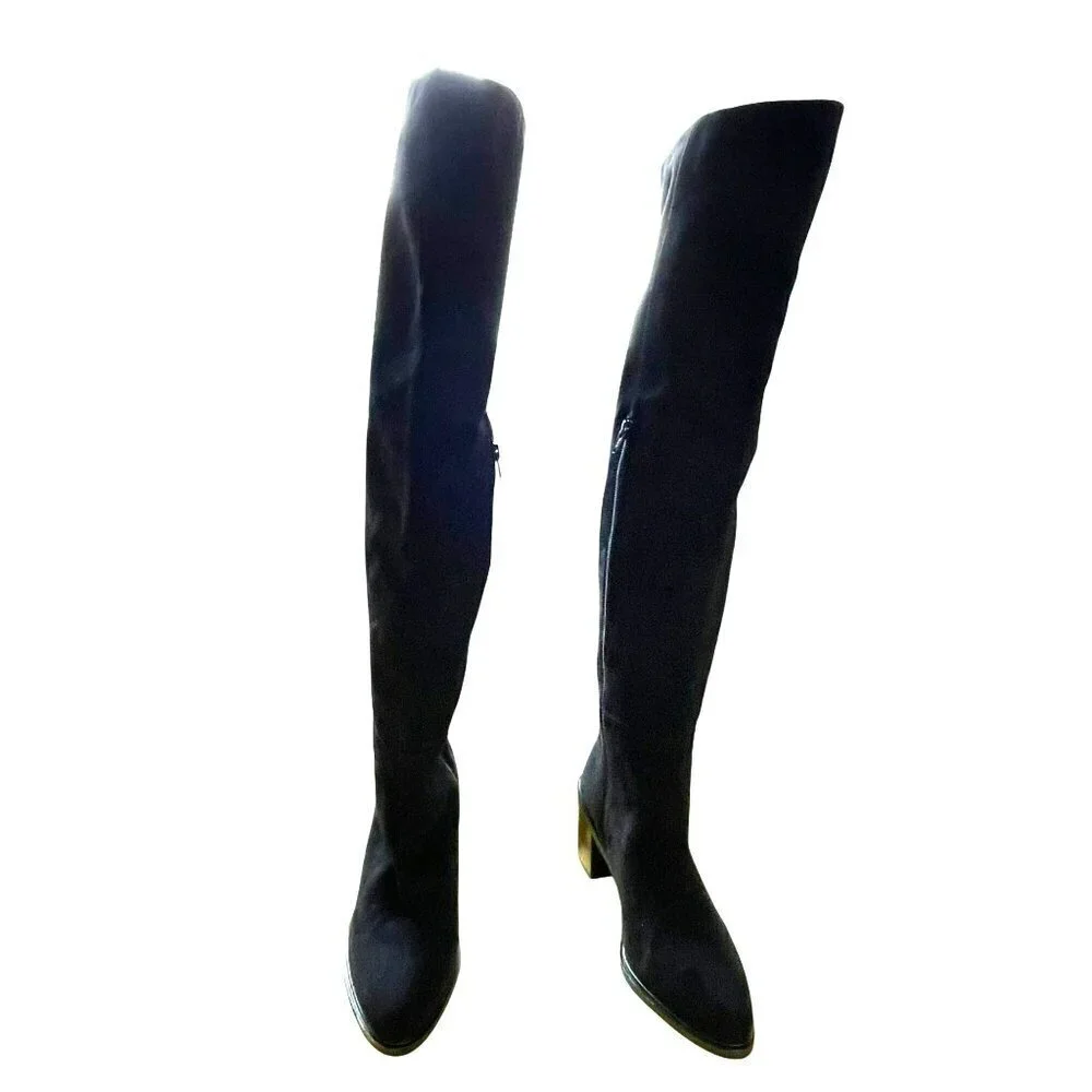 Seychelles Over-The-Knee Black Block Heel Boots Shoes Size 7.5 NEW